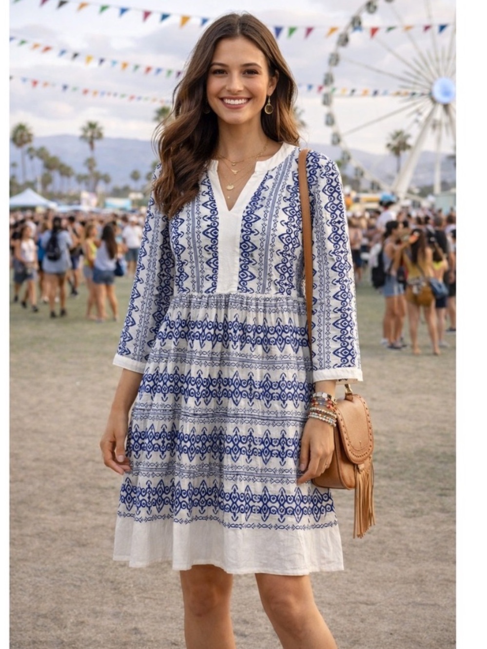 FIG & FLOWER boho tunic dress